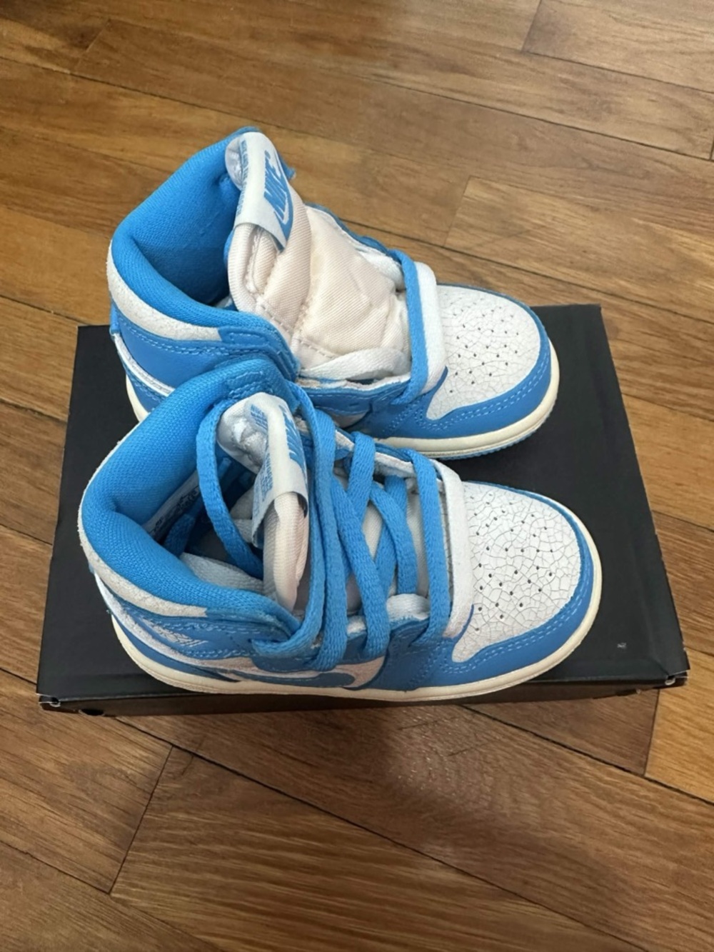 *New* Jordan 1 High Toddler White Blue (FD1413-402) Size 6C *Original Box*